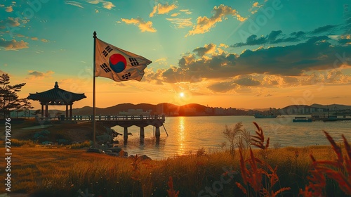 Greeting Card and Banner Design for South Korea Independence Movement Day Background