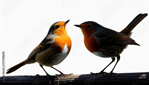 silhouette and outline of robin erithacus rubecula in different positions vector on white background © Marsha