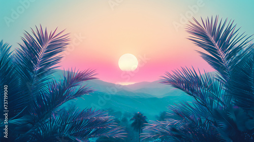 Sunset Silhouettes  A Tranquil Scene of Mountains at Dusk  Painting the Sky with Hues of Pink and Blue