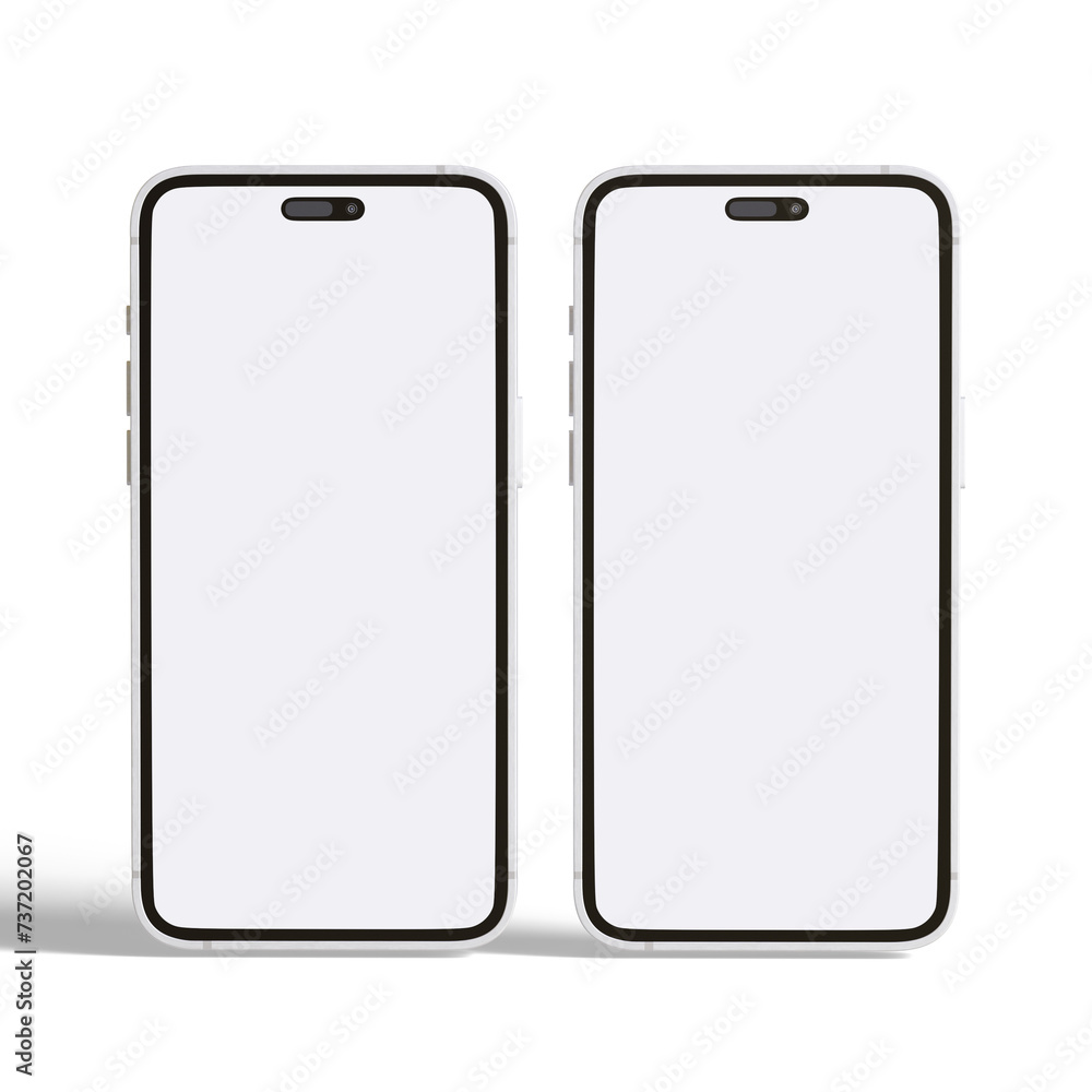 High quality realistic frame smartphone with blank white screen. Mockup phone for visual ui app demonstration. High quality realistic frame smartphone with blank white screen. Mockup phone for visual ui app demonstration.