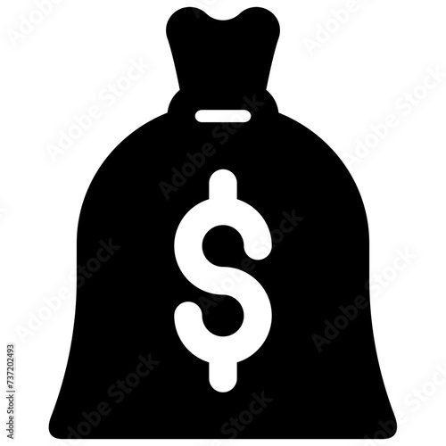 money bag vector glyph icon
