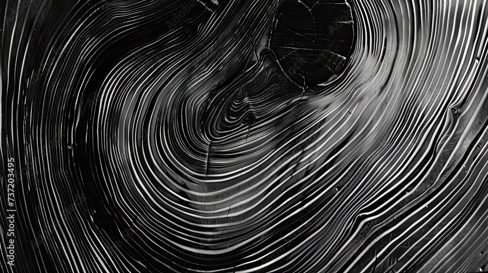black and white sketch of a black wood floor with curves, in the style of striated resin veins, intricate psychedelic landscapes, mundane materials, darkroom printing, varying wood grains, fluid gestu - obrazy, fototapety, plakaty 