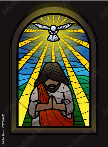 Holy week vector illustration stained glass