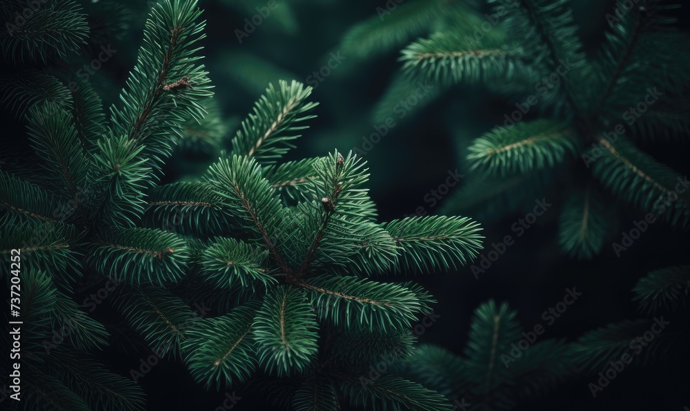 A Majestic Pine Tree Branch in Exquisite Detail A Majestic Pine Tree Branch in Exquisite Detail