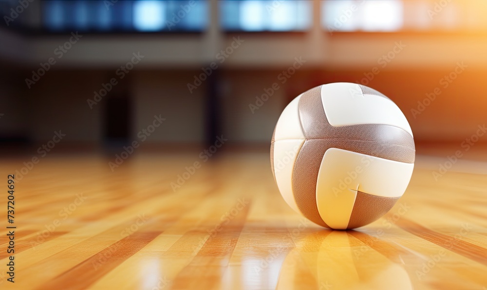 Volleyball Ball on Hardwood Floor Volleyball Ball on Hardwood Floor