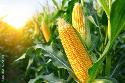 corn on the cob in field