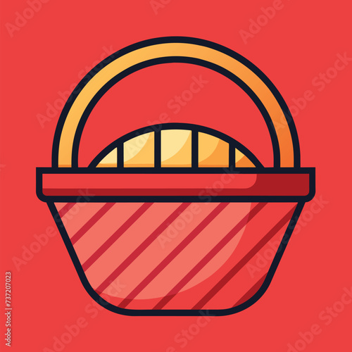 Basket cute object vector EPS