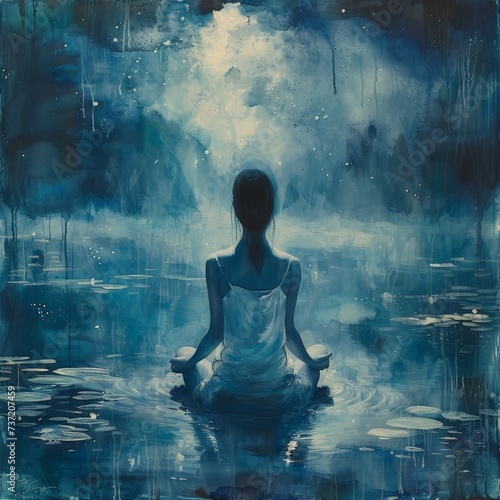 An ethereal depiction of the act of Breathe capturing the peace and tranquility
