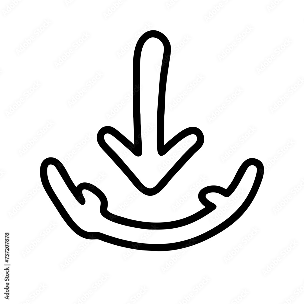 Obraz premium Download arow, download icon, download button, downloading, download vector.
