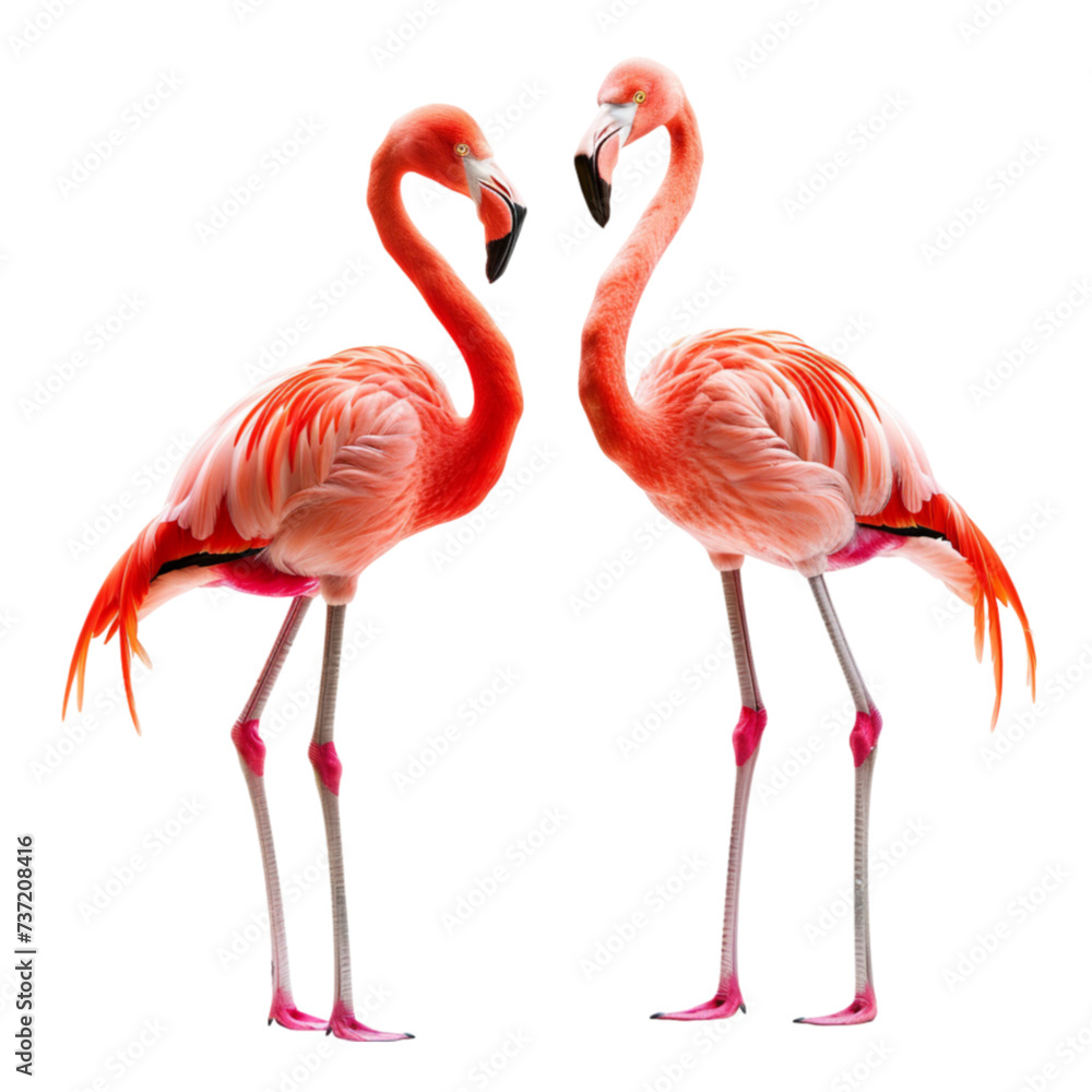 Fototapeta premium flamingo isolated on a white background with clipping path.
