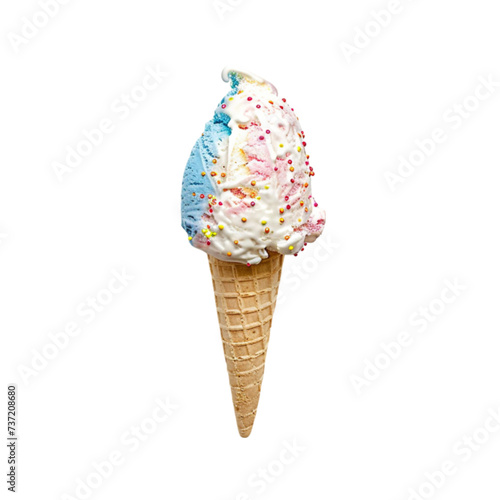 ice cream isolated on a white background with clipping path.