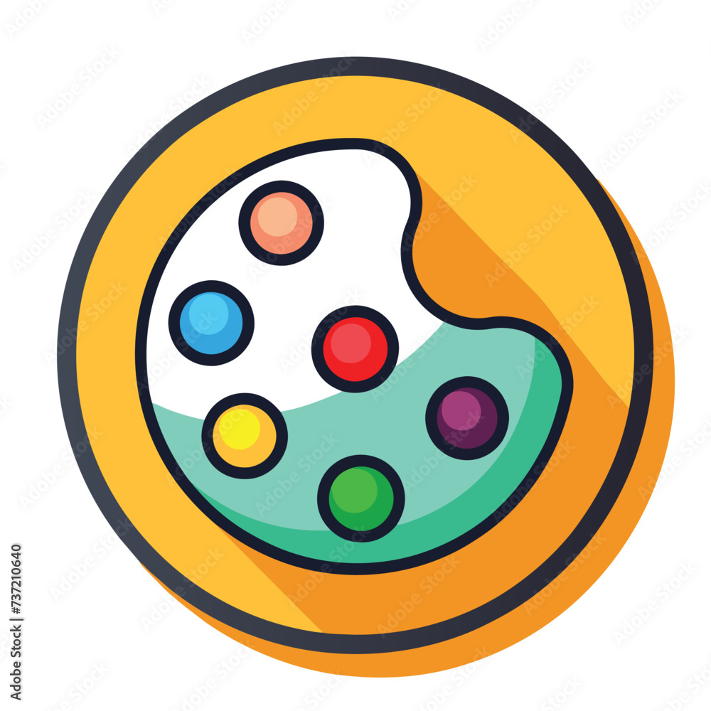 Fototapeta premium Paint Palette cute school vector EPS