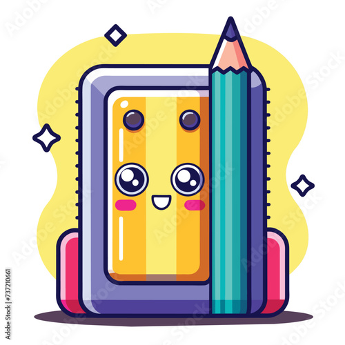 Pencil Sharpener cute school vector EPS