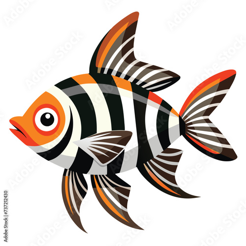 Zebra Danios cute pet vector EPS