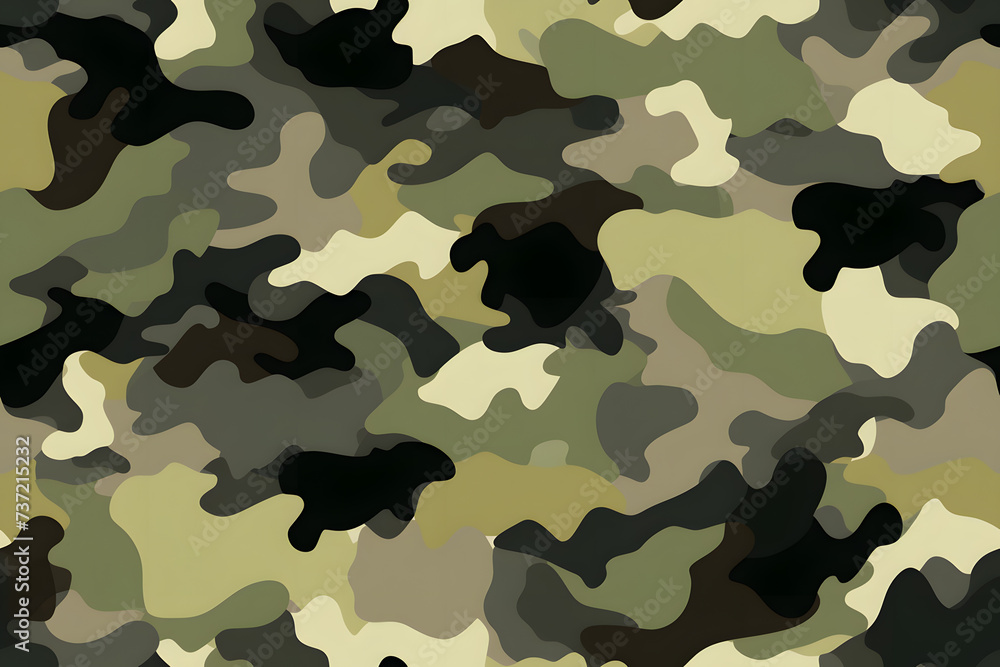 Fototapeta premium Camouflage seamless pattern, military fabric background texture