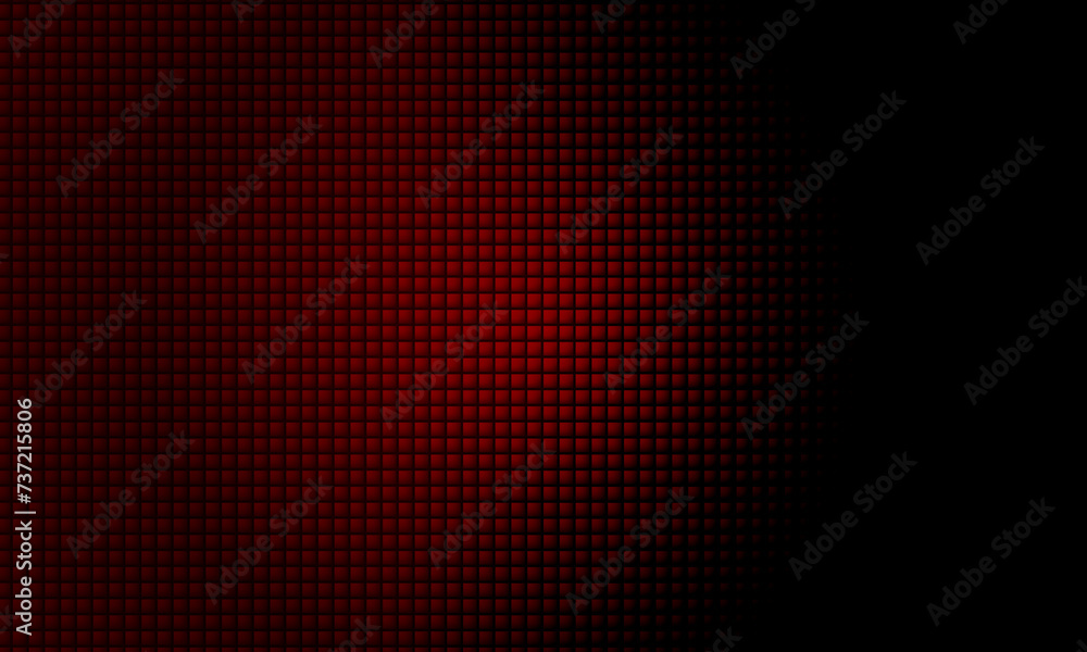 Dark futuristic abstract background with a red glowing grid of small square tiles.