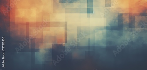 abstract background modern creative style with geometric block pattern with glow light, Generative Ai