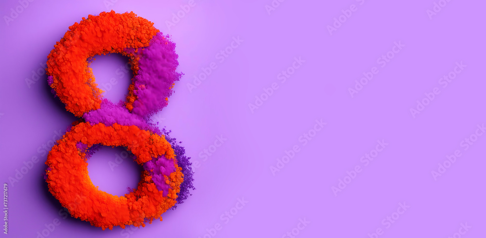 The beautiful number is eight. International Women's Day. March 8th. spring holiday. artificial intelligence generator, AI, neural network image. background for the design. The beautiful number is eight. International Women's Day. March 8th. spring holiday. artificial intelligence generator, AI, neural network image. background for the design.