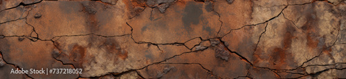 Old rusty metal surface with cracks and stains of old peeling paint