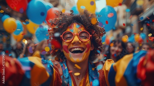 A lively celebration colorful costumes celebration atmosphere
