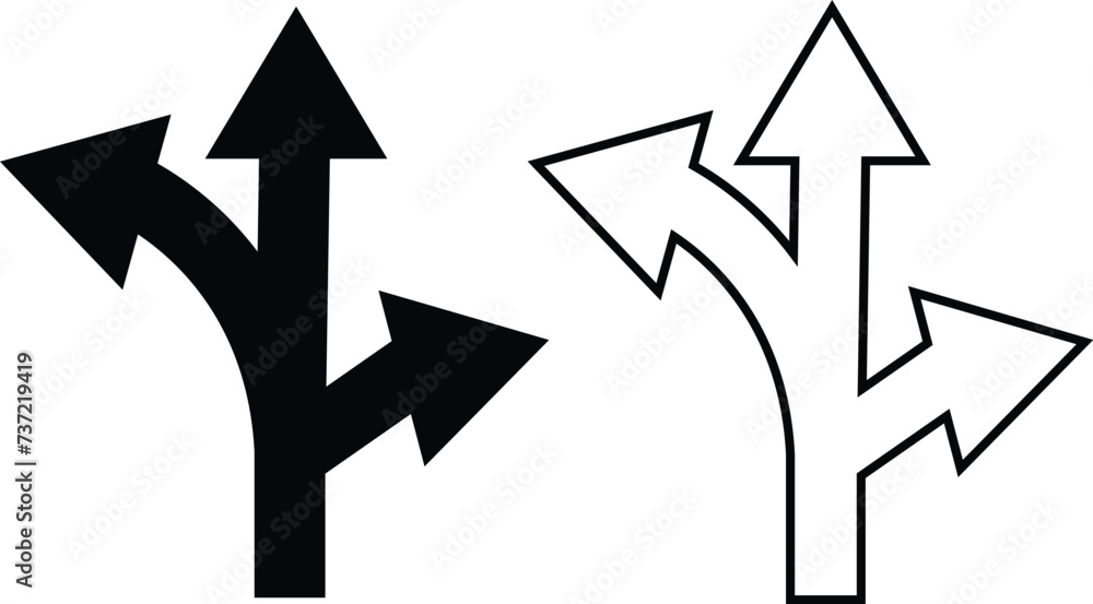 Set of black traffic arrows icon collection isolated transparent background. Flat or line vector. Bended arrow, turning, zig zag, crossroads, driving direction mark, location point crossroad circle . Set of black traffic arrows icon collection isolated transparent background. Flat or line vector. Bended arrow, turning, zig zag, crossroads, driving direction mark, location point crossroad circle .