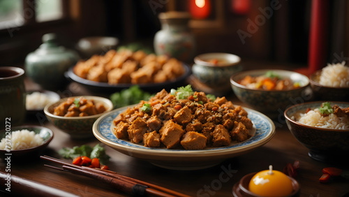 food in restaurant chinesefood food with table