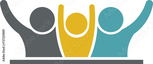 United Family Logo - Abstract Representation of Togetherness and Community Spirit in Soft Color Palette