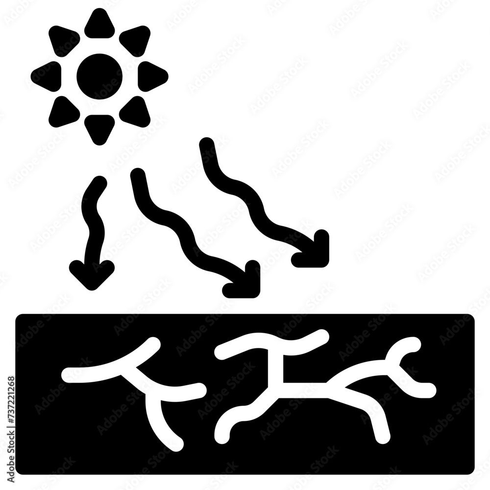 barren ground, dry land glyph style icons barren ground, dry land glyph style icons
