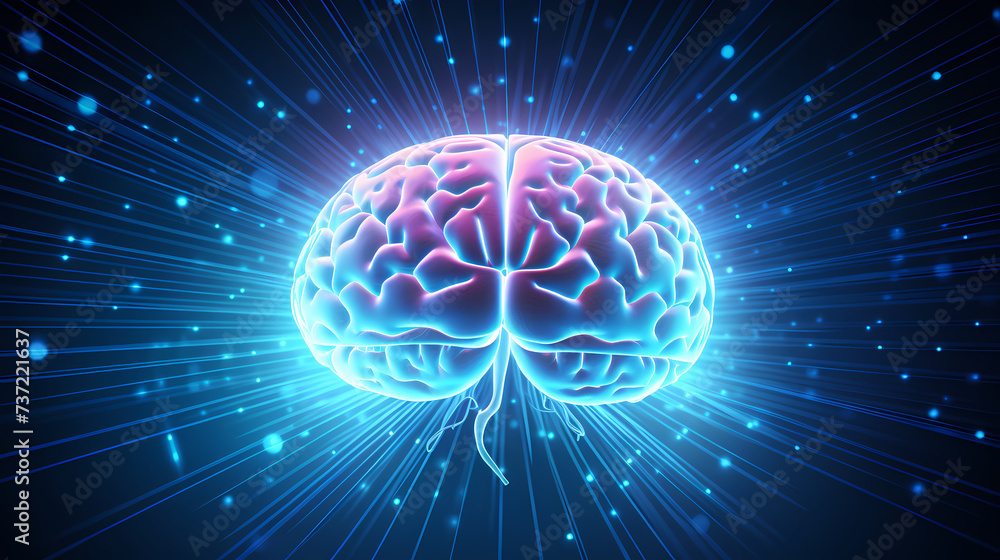 Brain background, bright human brain on isolated background Brain background, bright human brain on isolated background