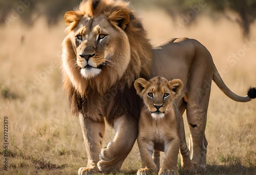 lion and lioness in serengeti