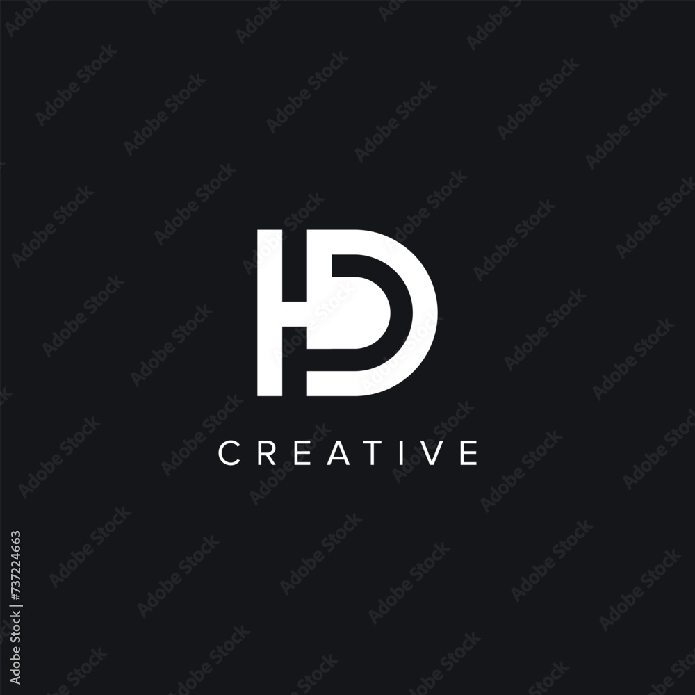 Alphabet Letters HD DH Creative Logo Initial Based Monogram Vector Icon. Alphabet Letters HD DH Creative Logo Initial Based Monogram Vector Icon.