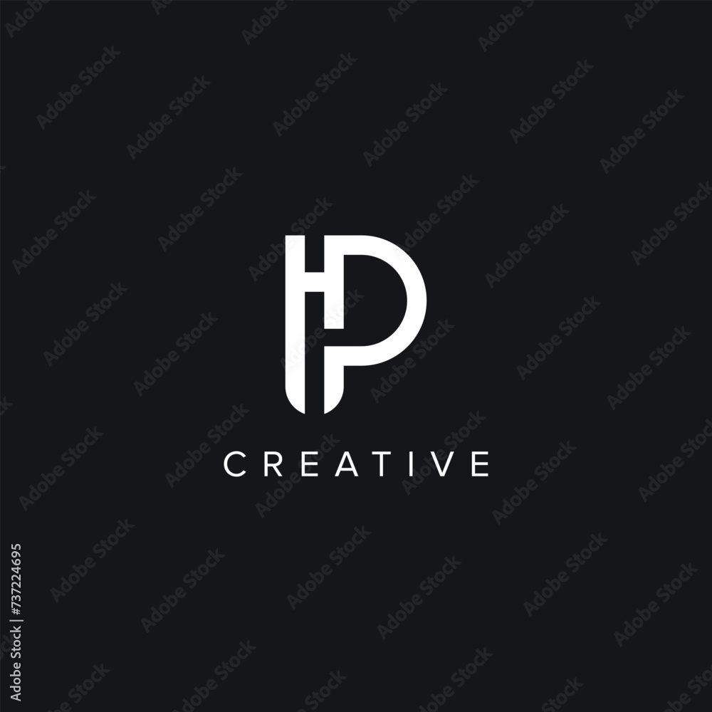 Alphabet Letters HP PH Creative Logo Initial Based Monogram Vector Icon.