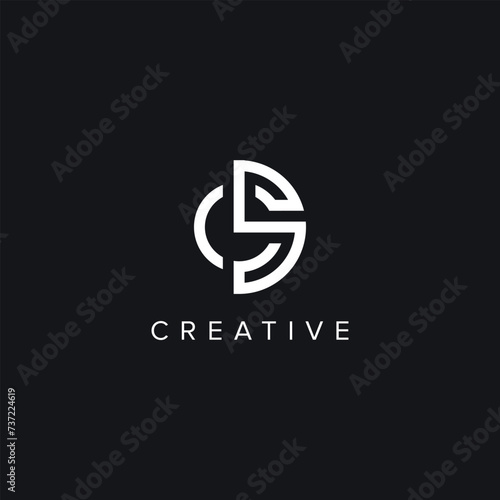 Alphabet Letters CS SC Creative Logo Initial Based Monogram Vector Icon photo