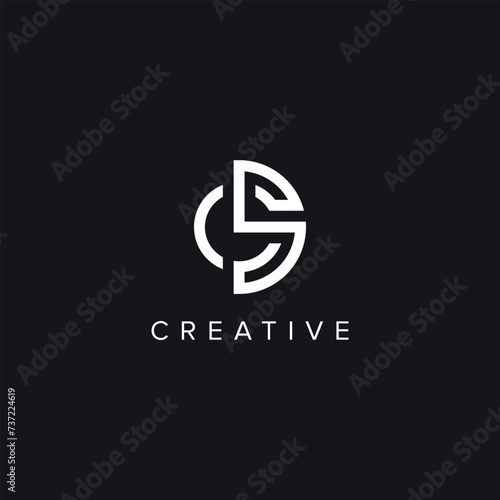 Alphabet Letters CS SC Creative Logo Initial Based Monogram Vector Icon