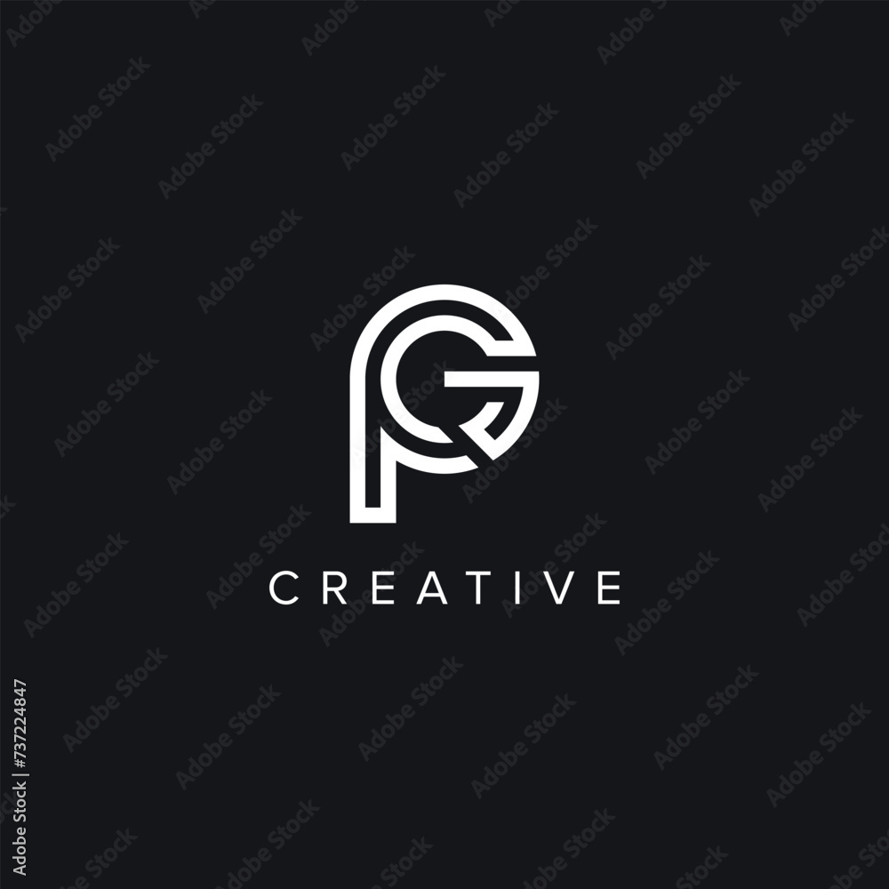 Alphabet Letters PG GP Creative Logo Initial Based Monogram Vector Icon.