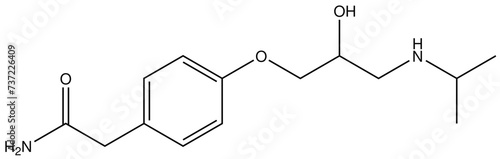 Atenolol Arzneistoff Strukturformel Vektor