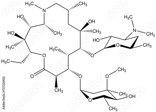 Azithromycin Arzneistoff Strukturformel Vektor