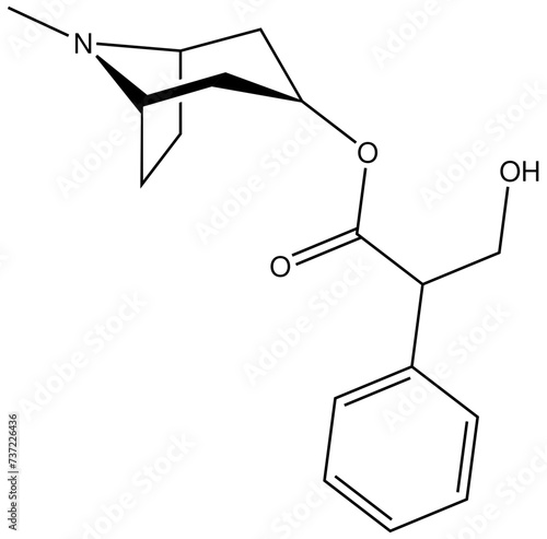 Atropin Arzneistoff Strukturformel Vektor
