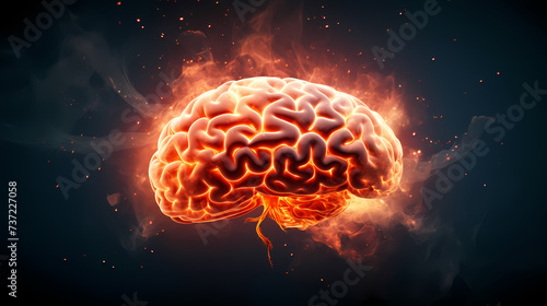 3D rendering of the brain, exploring how the brain affects creative thinking