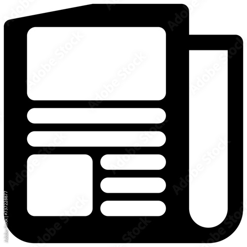 newspaper vector glyph icon