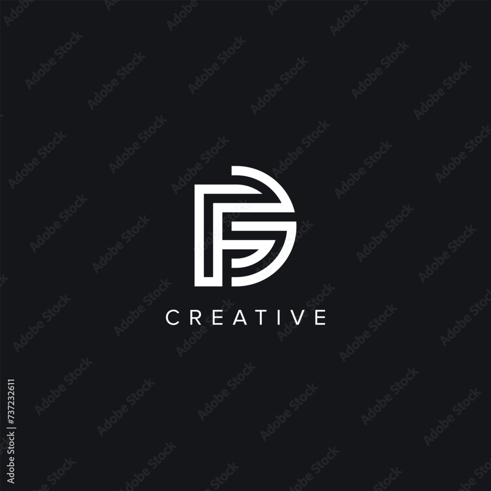 Fototapeta premium Alphabet Letters FG GF Creative Logo Initial Based Monogram Vector Icon