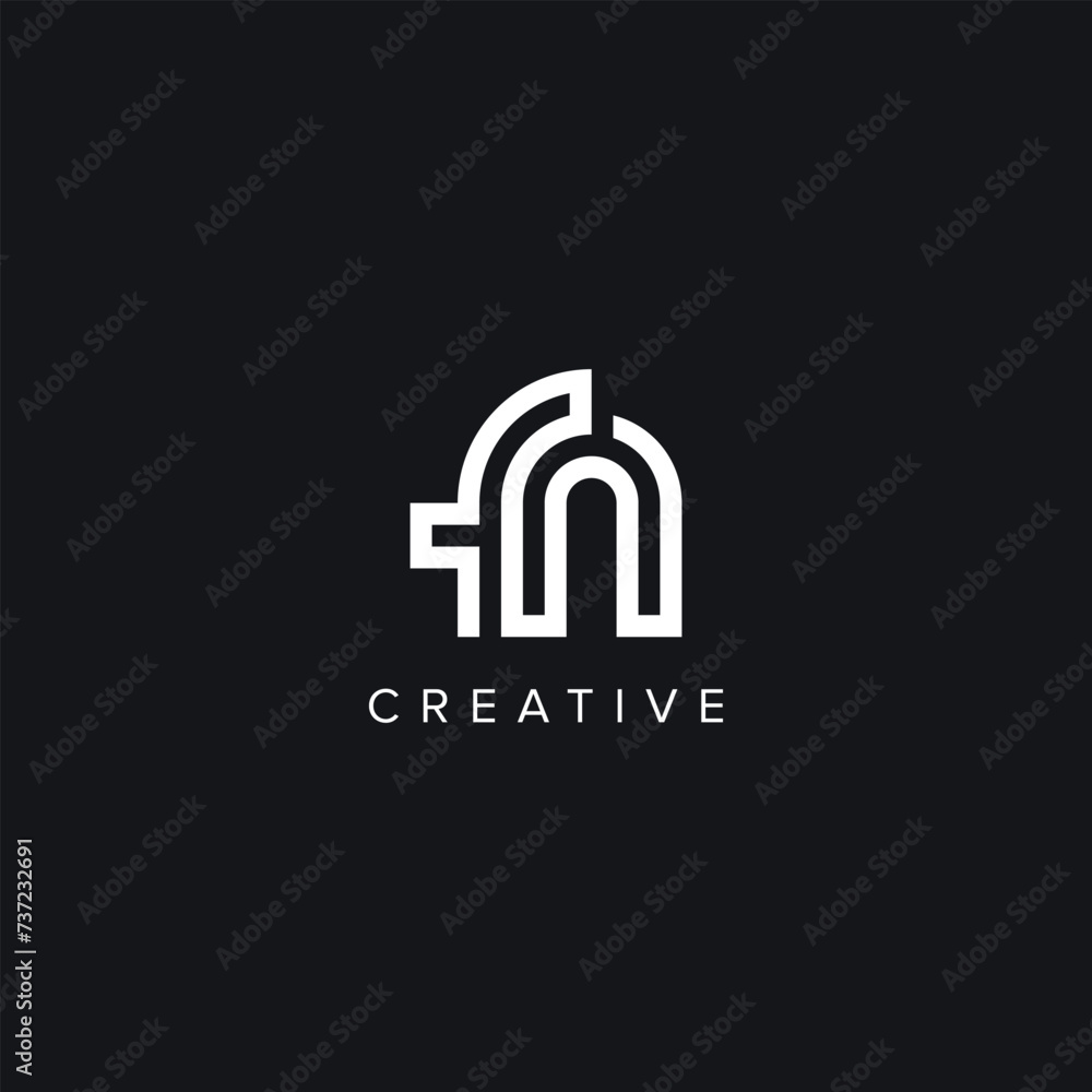 Alphabet Letters FN NF Creative Logo Initial Based Monogram Vector Icon. Alphabet Letters FN NF Creative Logo Initial Based Monogram Vector Icon.