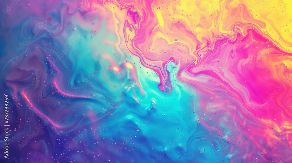 Bright, fluid colors blend in a mesmerizing transition with a glossy finish.