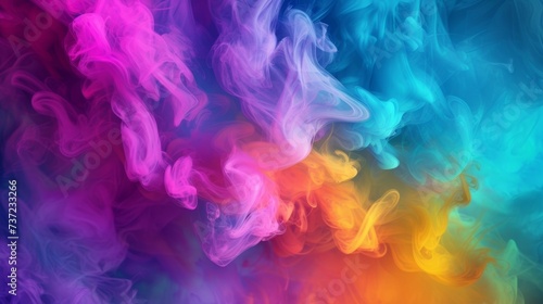Vivid smoke swirls in a dance of colors.