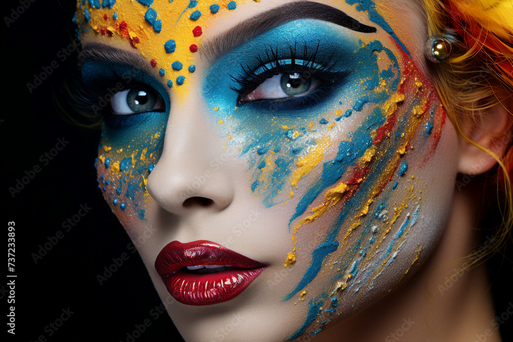 Generative AI close up photo picture of lovely attractive girl nice beautiful makeup professional visage Generative AI close up photo picture of lovely attractive girl nice beautiful makeup professional visage