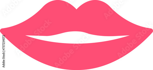 Mouth lips flat icon in filled vector girl kiss pictogram in colorful. woman lips shape design Beauty concept. Trendy style isolated transparent background.