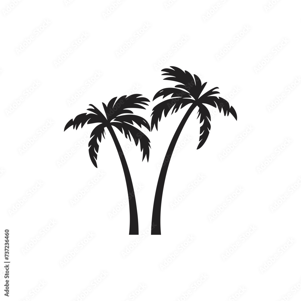 Tropical Palm Tree vector silhouette