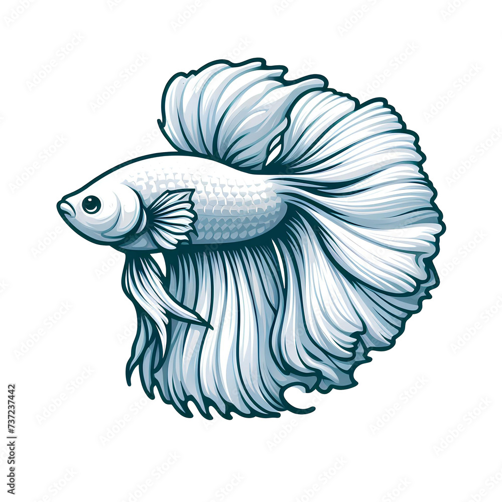 Fototapeta premium white betta fish