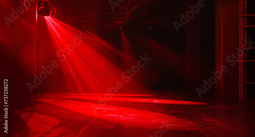 red light shining on the stage