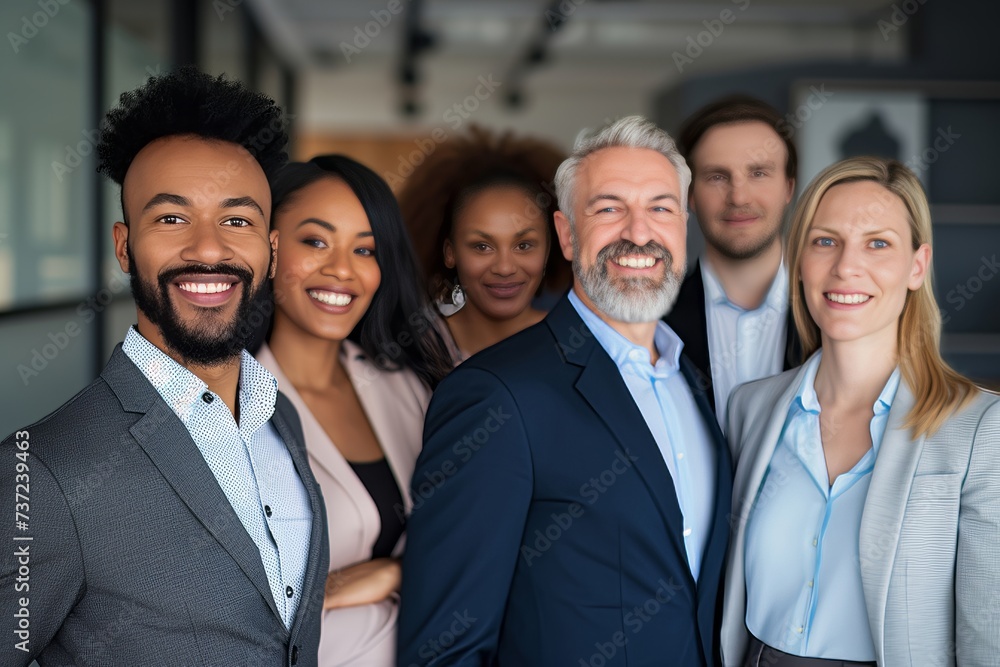Group portrait of smiling business people Group portrait of smiling business people